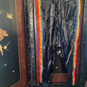 AVIATOR NATION WOMEN'S 5 STRIPE HI RISE WIND PANT - BLACK